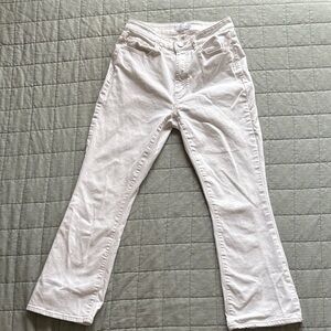 Loft Crop Kick White Jeans